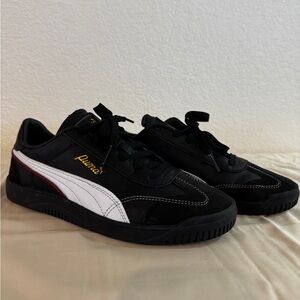 Puma Black Sneakers with White Formstripe and Gold Logo